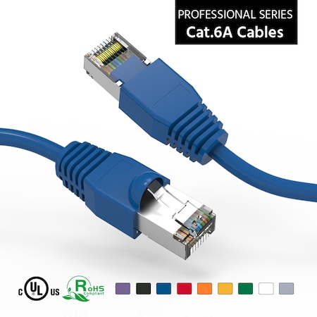 BESTLINK NETWARE CAT6A Shielded (SSTP) Ethernet Network Booted Cable- 5ft- Blue 100855BL